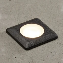 LED inbouwlamp Aldo hoekig zwart/helder 3.000K