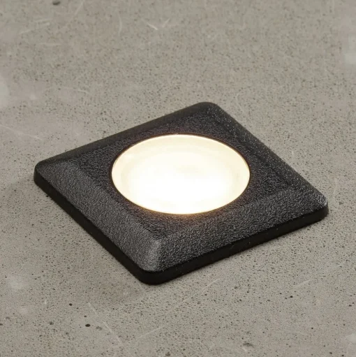 LED inbouwlamp Aldo hoekig zwart/helder 3.000K