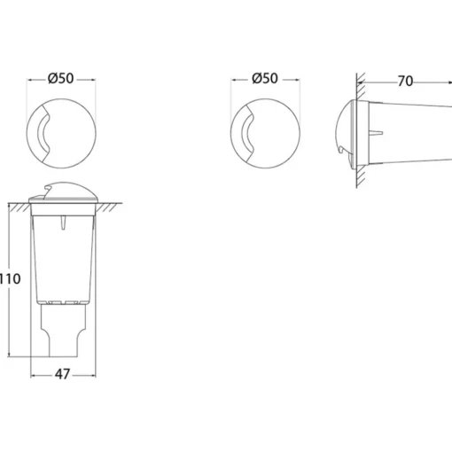 LED inbouwlamp Aldo 1L zwart/helder 3.000K