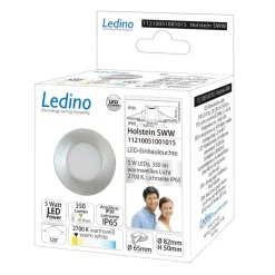 LED inbouwlamp Holstein IP65, 116° star, staal