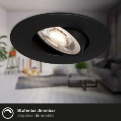 LED inbouwspot 7602 3er IP65 3.000 K zwart