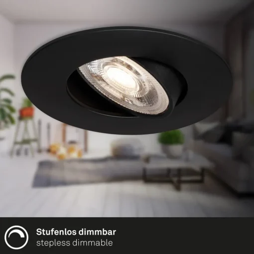 LED inbouwspot 7602 3er IP65 3.000 K zwart