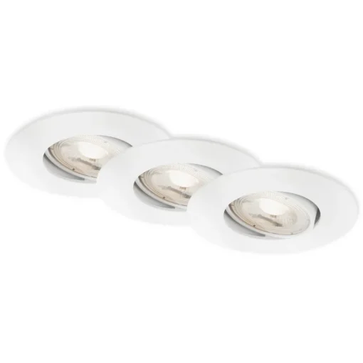 LED inbouwspot 7602 3er IP65 3.000 K wit