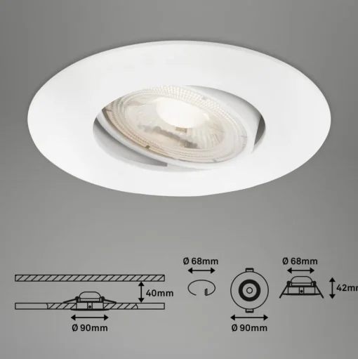 LED inbouwspot 7602 3er IP65 3.000 K wit