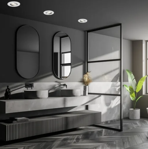 LED inbouwspot 7602 3er IP65 3.000 K mat chroom
