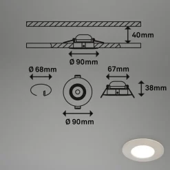 LED inbouwspot 7598 3er-set CTS mat nikkel
