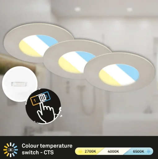 LED inbouwspot 7598 3er-set CTS mat nikkel