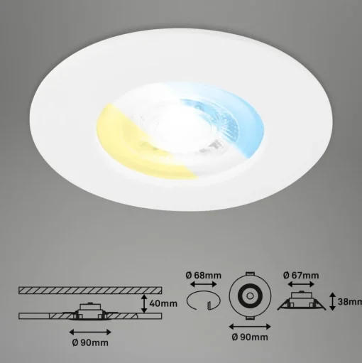 LED inbouwspot 7605 IP44 3 per set CTS wit