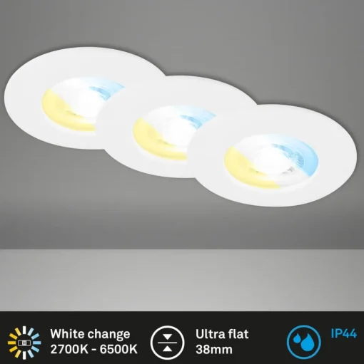 LED inbouwspot 7605 IP44 3 per set CTS wit