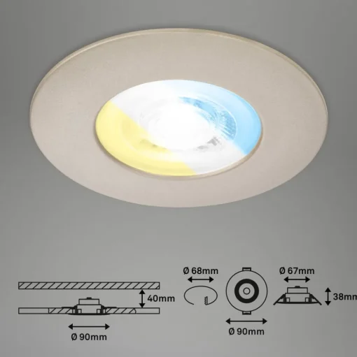 LED inbouwspot 7605 IP44 3 per set CTS mat nikkel