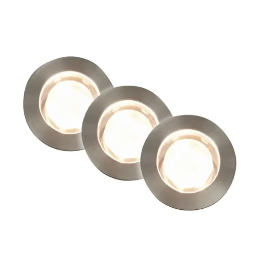 LED inbouwspot 3914032 IP67 12V 3xstarter set 4,5cm roestvrij staal