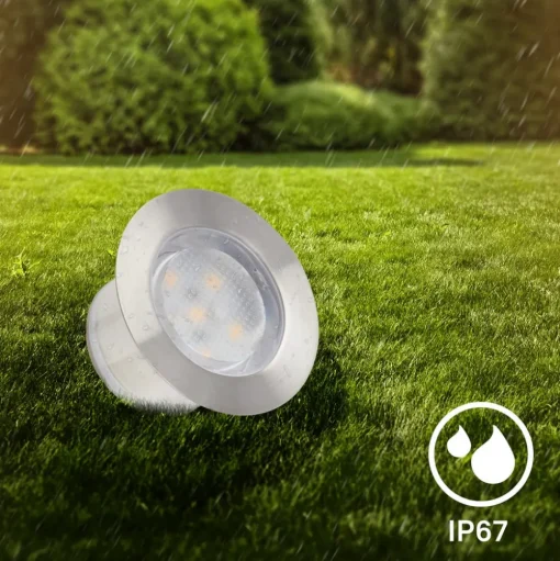 LED inbouwspot 3914032 IP67 12V 3xstarter set 4,5cm roestvrij staal