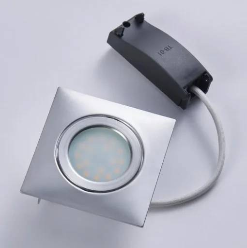 LED inbouwspot Andrej, hoekig, chroom