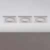 LED inbouwspot Andrej, hoekig, nikkel, set van 3