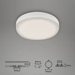 LED inbouwspot Plat wit 7,5cm 4.000K set van 3