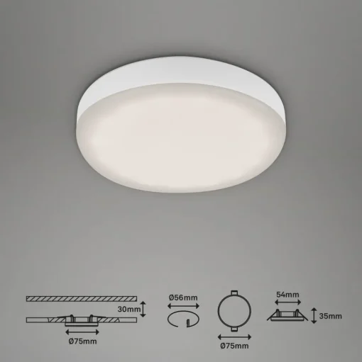 LED inbouwspot Plat wit 7,5cm 4.000K set van 3
