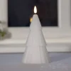 LED kaars Flamme Grany, wit, 18 cm, echte was, werkt op batterijen