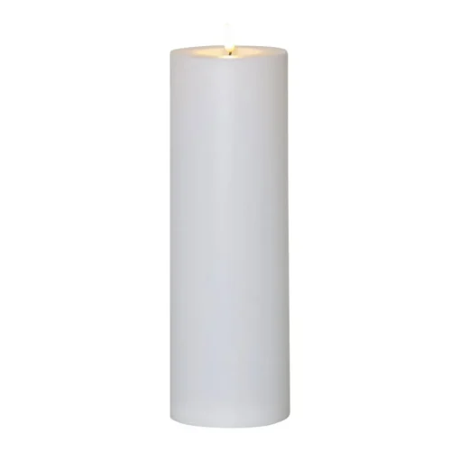 LED kaars Flamme Rak 32,5 cm wit kunststof op batterijen
