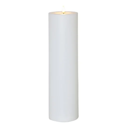 LED kaars Flamme Rak 37,5 cm wit kunststof op batterijen