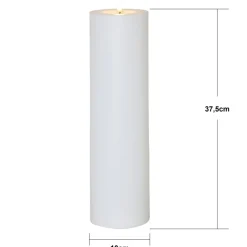 LED kaars Flamme Rak 37,5 cm wit kunststof op batterijen