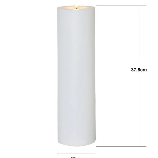 LED kaars Flamme Rak 37,5 cm wit kunststof op batterijen