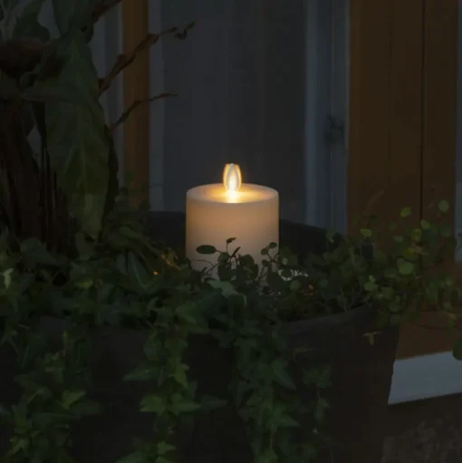 LED kaars IP44 crème wit glad Hoogte 13cm