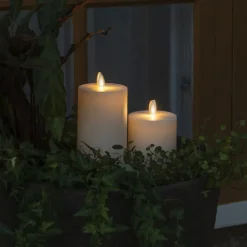 LED kaars IP44 crème wit glad Hoogte 13cm