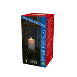 LED kaars IP44 crème wit glad Hoogte 18cm