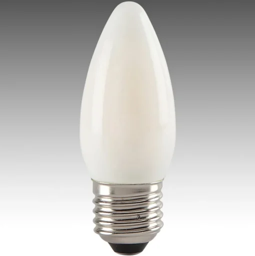 LED kaarslamp E27 4,5W 827 gesatineerd