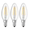 LED kaarslamp E14 4W filament 2.700K 3 per set