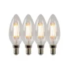 LED kaarslamp E14 4W 2700K dimbaar set van 4
