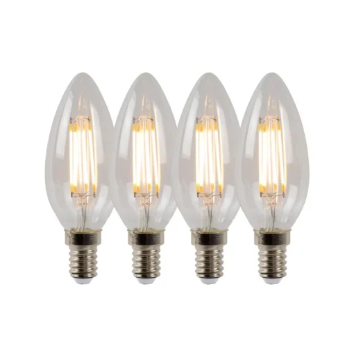 LED kaarslamp E14 4W 2700K dimbaar set van 4