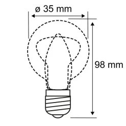 LED kaarslamp E14 2,6W 2.500K goud gedraaid