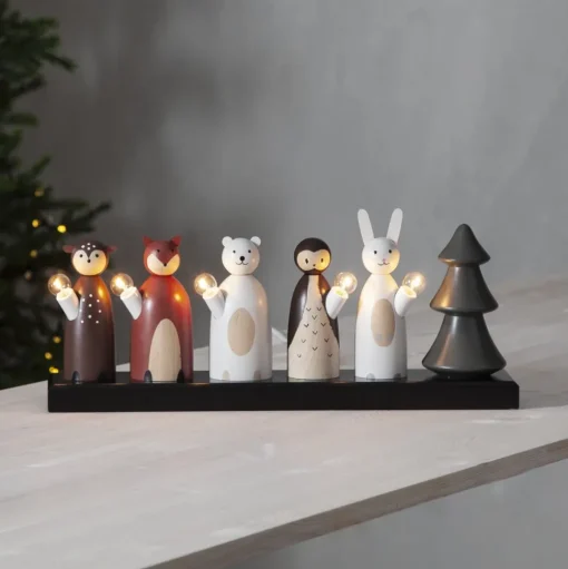 LED kandelaar Forest Friends, 5-lamps