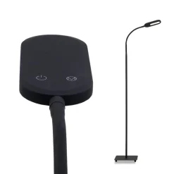 LED kantoor vloerlamp Office Step, dimbaar, zwart