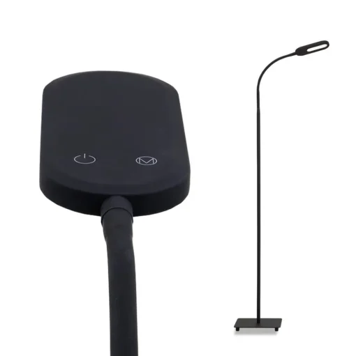LED kantoor vloerlamp Office Step, dimbaar, zwart