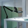 LED klemlamp MAULmakro, zwart, hoogte 50 cm