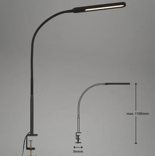 LED klemlamp Servo, dimbaar, CCT, zwart