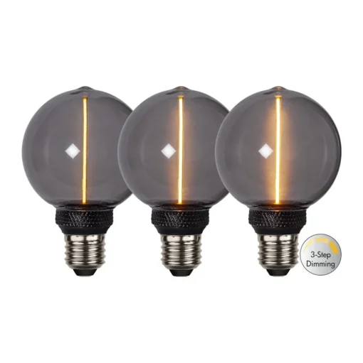 LED lamp DecoLED One G80 E27 2W zwart 1800K 3-staps