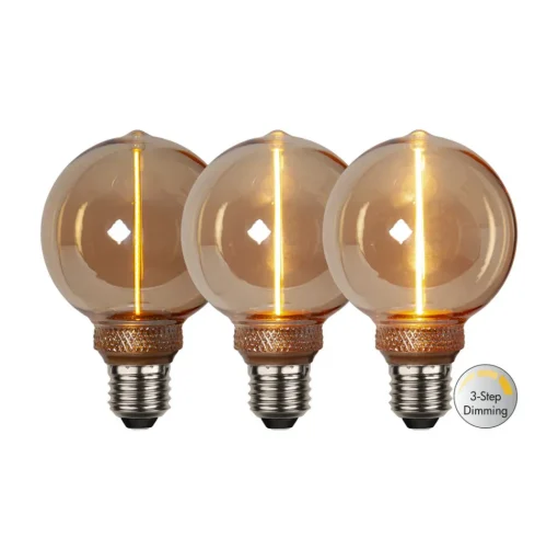 LED lamp DecoLED One G80 E27 2 W amber 1.800K 3-staps
