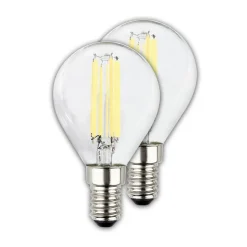 LED lamp druppel E14 4W helder 3000K 840lm EEK A 2er