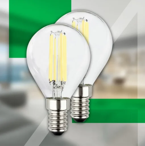 LED lamp druppel E14 4W helder 3000K 840lm EEK A 2er