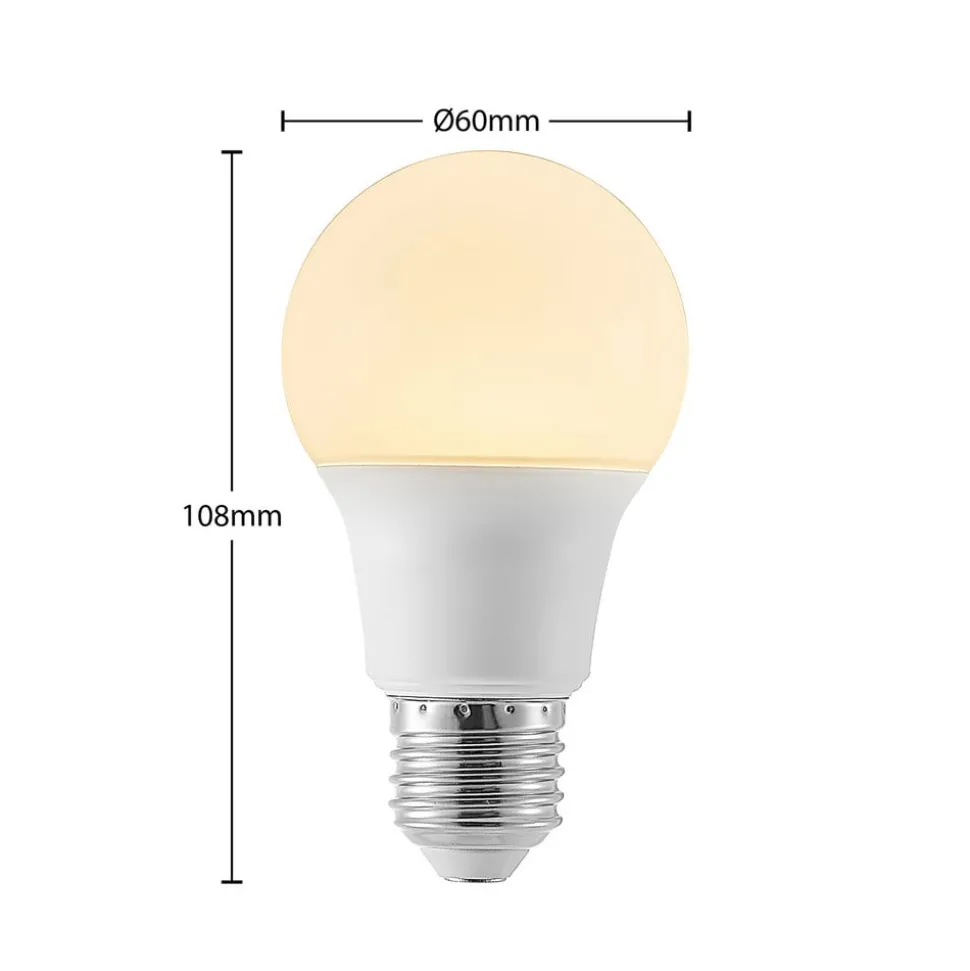 LED lamp E27 A60 8W 3.000K opaal, 2 per set