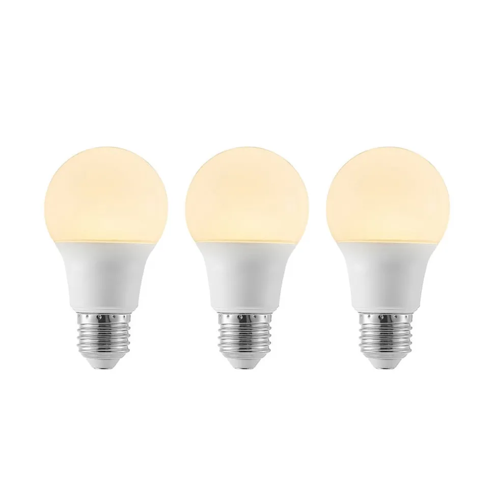 LED lamp E27 A60 8W 3.000K opaal, 3 per set