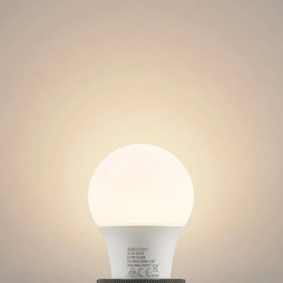 LED lamp E27 A60 8W 3.000K opaal, 3 per set