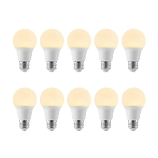 LED lamp E27 A60 8W 3.000K opaal, 10 per set