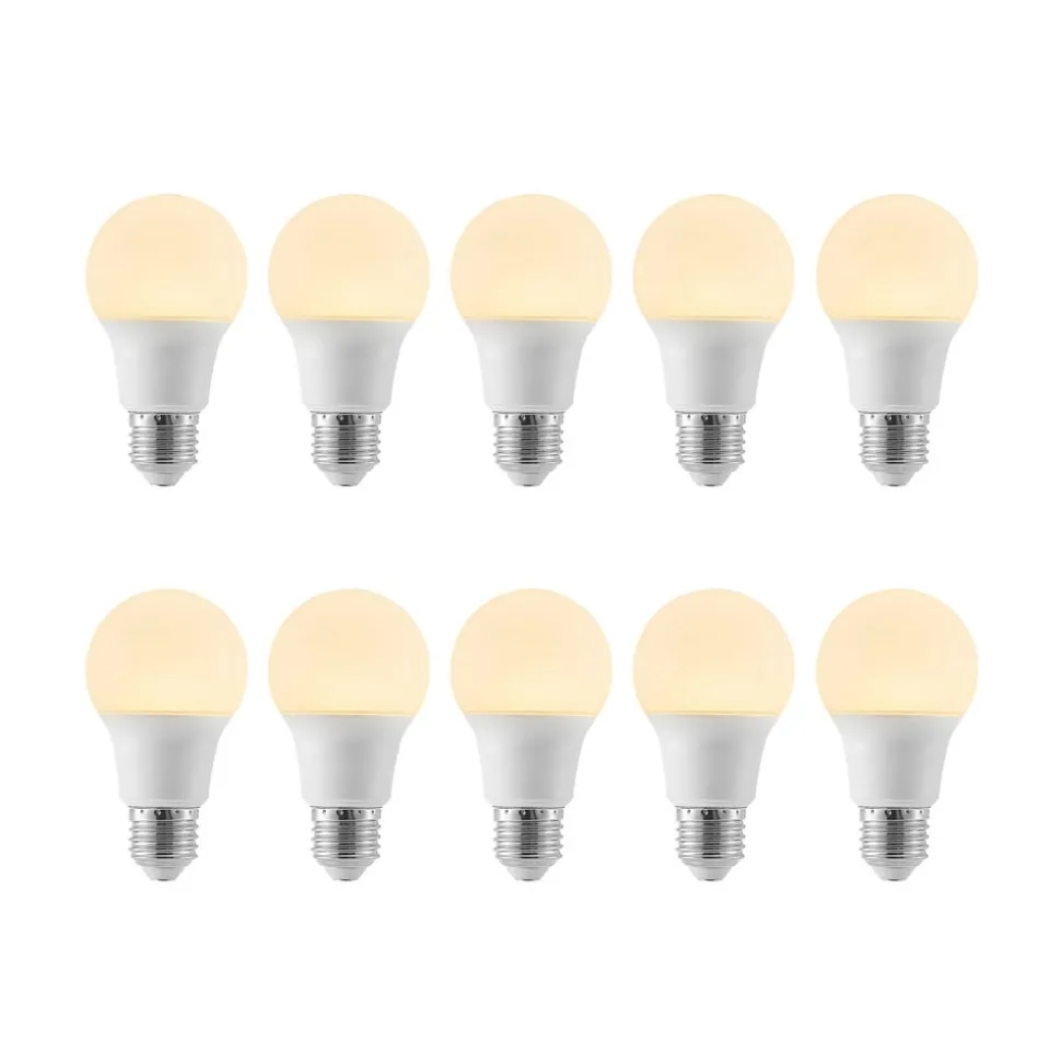 LED lamp E27 A60 8W 3.000K opaal, 10 per set