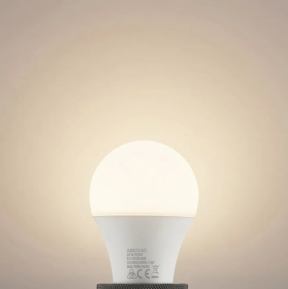 LED lamp E27 A60 9,5W 3.000K opaal, 6 per set