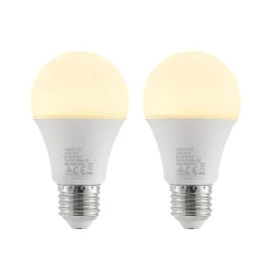 LED lamp E27 A60 9,5W 3.000K opaal, 2 per set
