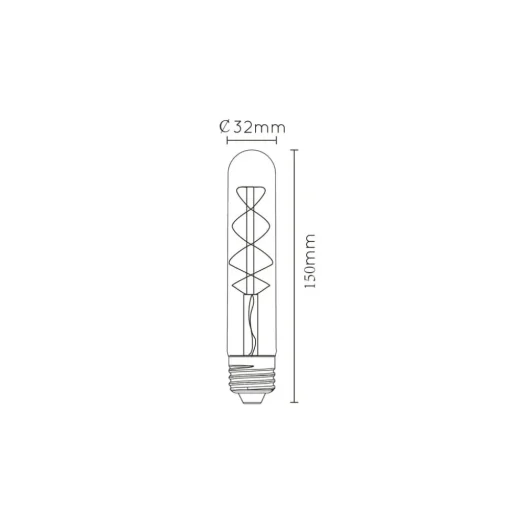 LED lamp E27 buis T30 5W 2.200K dimbaar 15cm